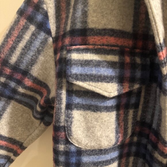 Noize Greta Plaid Felted Shirt Jacket In Heather Grey Check - Picture 9 of 9
